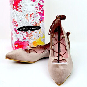 NWT  CHINESE LAUNDRY ENDLESS SUMMER VELVET  NUDE COLOR  SIZE 6.5, 7.5 , 8.0
